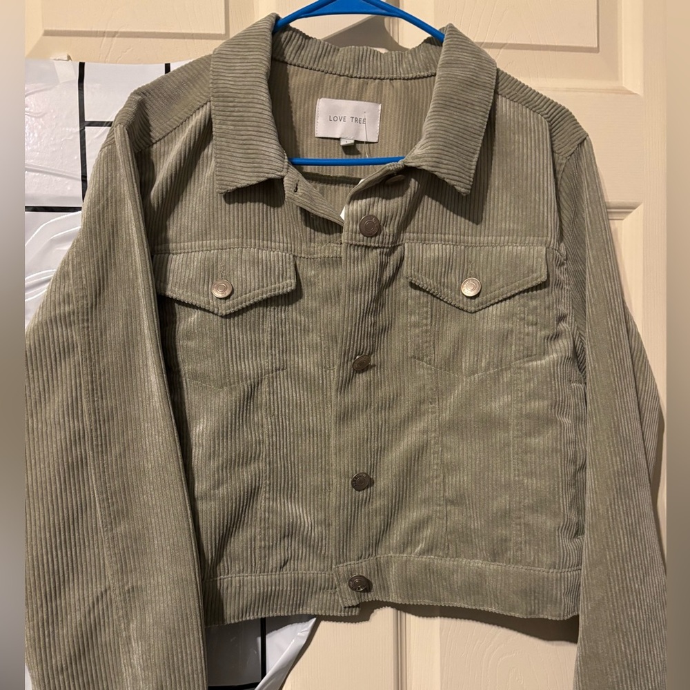 Love Tree Sage Corduroy Jacket NWT